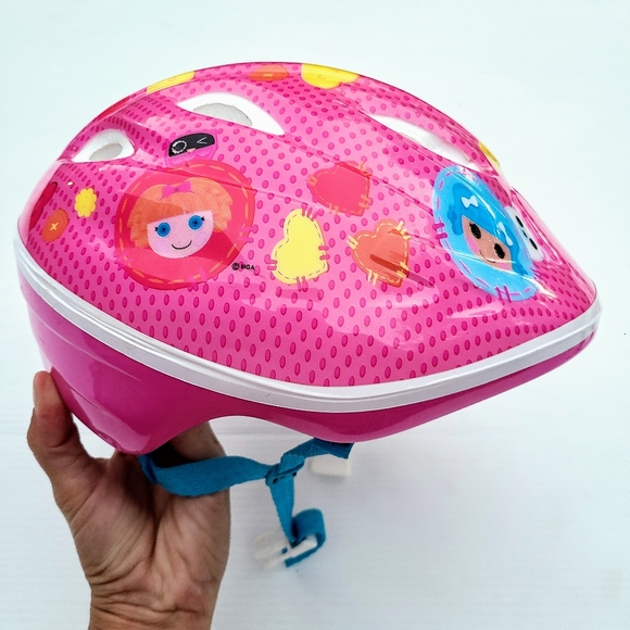 girls pink bike helmet